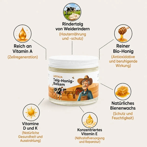 Rindertalg- und Honigcreme